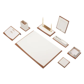 

Star Luxury Leather Desk Set 10 Pieces Desk Organizer, Office Accessories, Desk Accessories, Office Supplies, office Organizer