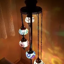 Турецкая мозаичная лампа ручной работы Марокканская/Османская торшер 7 шариков