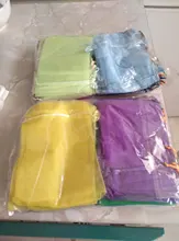 100 unids/lote 5x 7/7x 9/10x15cm bolsas de joyería de Organza bolsa de lazo de Organza bolsa de embalaje de la joyería bolsas joyería bolso bolsa de