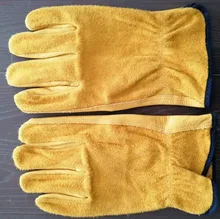 Guantes de cuero de vaca para conductores, protección de seguridad, para soldar, caza, 1008