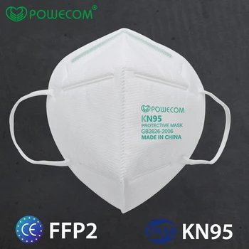 

POWECOM Reusable FFP2 KN95 Mask Filter Protective Face Mask Mouth Muffle Masks Respirator Anti Dust Breathable Mouth Cover