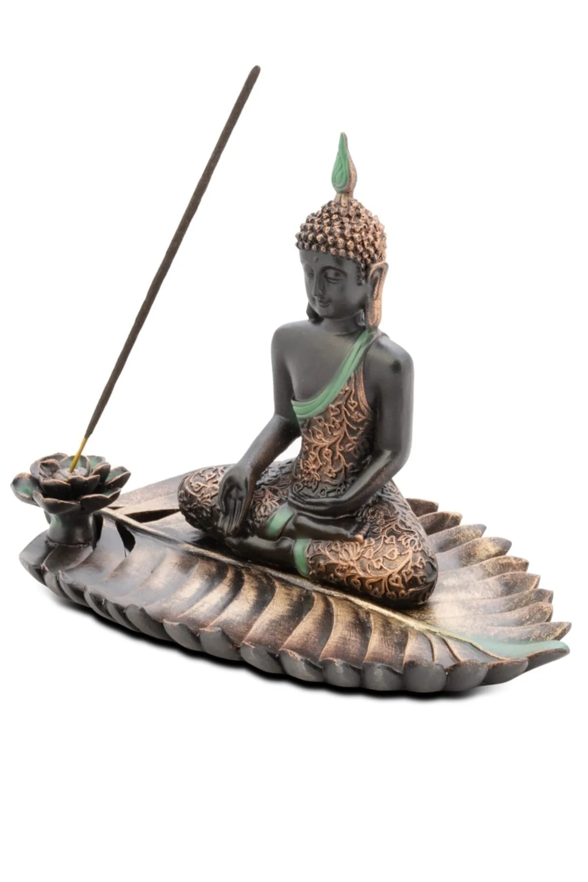 

Tumbled Buddha Figured Palm Incense Holder Hand Made Buddhism Hindu Figurine Meditation Home Decor Buddha Sculpture