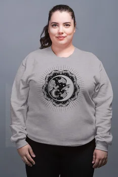

Angemiel Wear Motif Clouds And Month Gray Female Sweatshirt