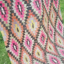 Винтажный английский выцветший розовый и оранжевый цвет Boho ковер килим