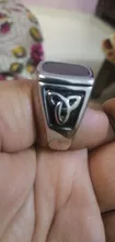 Punk Titanium Steel Ring for Men Jewelry Valknut Signet Ring Odin Symbol Norse Viking