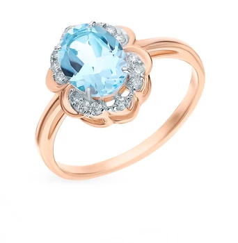 

Gold ring with Topaz and cubic zirconia sunlight sample 585