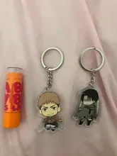 LLavero de ataque a Titan, colgante de llavero acrílico de doble cara, accesorios de Anime, llavero de dibujos animados, 2019
