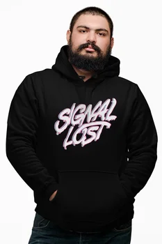 

Angemiel Wear Signal Lost Black Male Hooded Sweatshirt