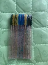 Zwellbe descartable de cristal cepillo de pestañas peine 25/50 unids/pack pestañas rímel de extensión varitas de maquillaje profesional herramienta de belleza