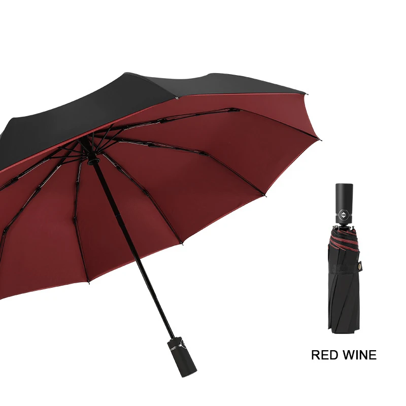 Double Automatic Folding Yellow Umbrella Female Male Ten Bone Car Luxury Large Business Umbrellas Men Rain Women Gift Parasol