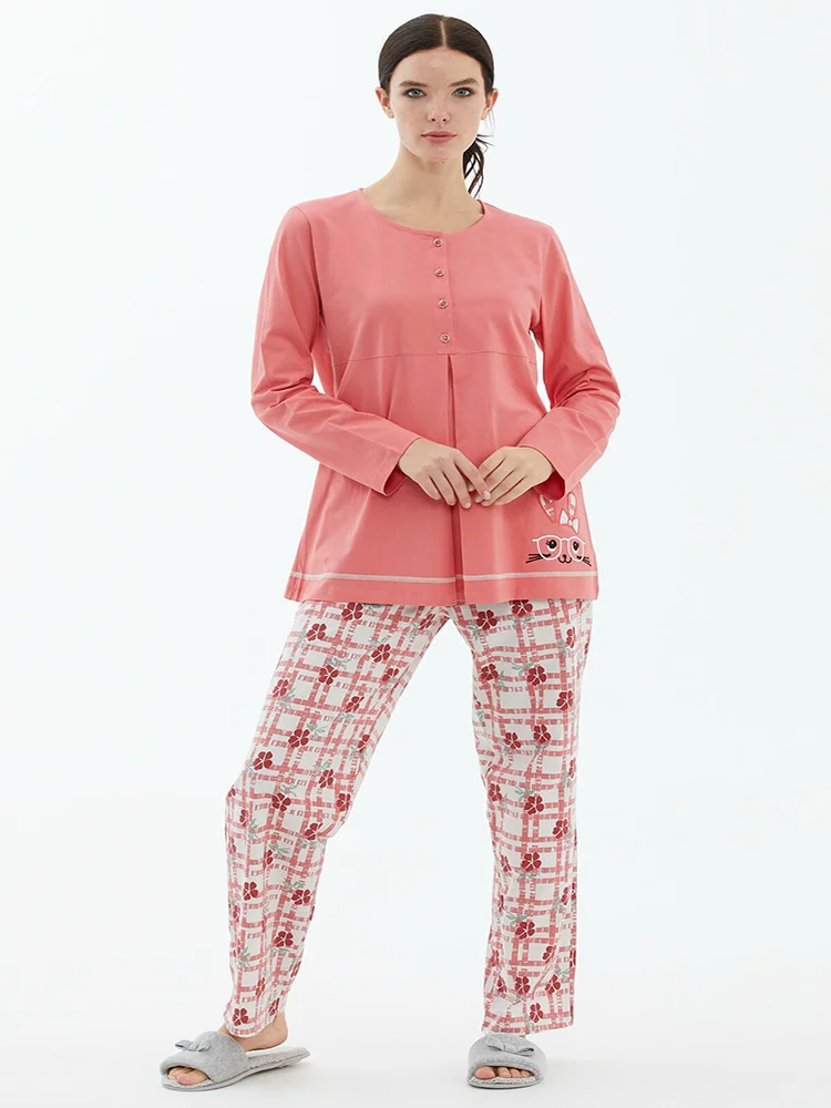 ファストファッション通販サイト雑誌 パターン化された綿生地のパジャマ 妊婦用2枚セット マタニティウェア 寝間着 病院用パジャマ Sleep Lounge 金沢は激しい雪で Crypto Earnup Ravitejadentalcare Com