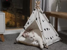 Cat Bed House Teepee Cushion Pet-Tent Puppy Available Outdoor Portable For Dog with Thick