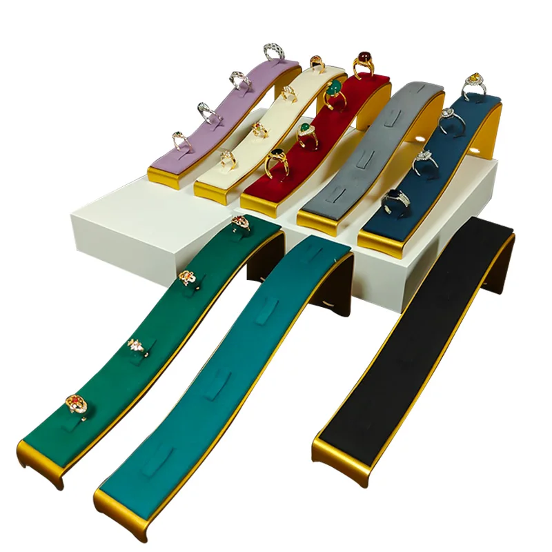 HotSaleMetalRingsHolderColorfulJelweryDisplayStandLongBoard