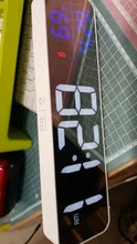 Música alarma Digital LED RELOJ TEMPERATURA indicador de fecha de escritorio espejo Relojes Decoración de la Mesa de reloj electrónico 2000 mAh