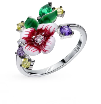 

Silver ring with cubic zirconia sunlight sample 925