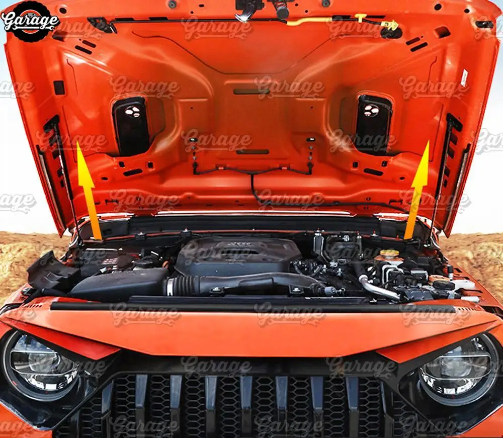 Стойки амортизатора капота для Jeep Wrangler-нержавеющая сталь молдинг 1 комплект/2 шт украшение автомобиля Стайлинг