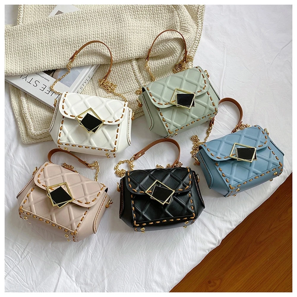 DIY Handmade PU Leather Rhombus Parts Weave Material Set Handbag Shoulder Strap Crossbody Bag Women Accessories With Hardware