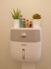 Soporte de papel higiénico impermeable, porta toallas de papel de plástico montado en la pared, Caja de almacenaje para estante, portarrollos de baño portátiles
