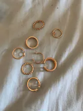 Tocona 8 unids/set, Anillos geométricos conjuntos de cristal claro de cadena de oro de piedra anillos de apertura para la joyería de las mujeres accesorios 9012