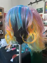 HAIRJOY sintético de mujer Cosplay del pelo peluca Arco Iris Multi Color pelucas