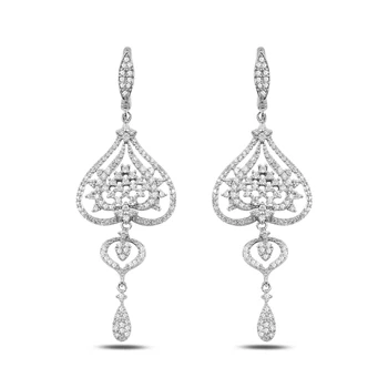 

Silver 925 Sterling Zircon Cubic Zirconia Dangle Earrings