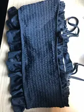 Bandeau Bikini Bathing-Suit Biquini Swimwear Women High-Cut Sexy Plus-Size Hot Solid