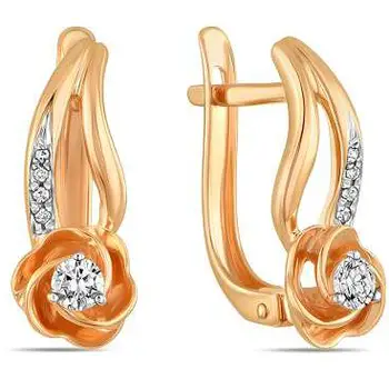 

Lucas gold earrings with 10 red gold diamonds