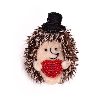 

Пме-1452 set for creating a brooch made of needle mohair series 'ежики' brooch in love hedgehog