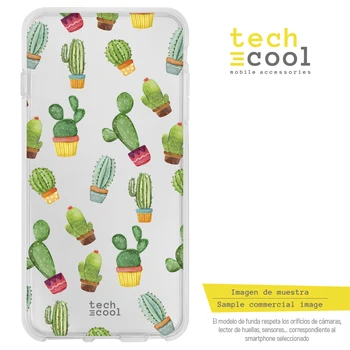 

FunnyTech®Silicone Case for Xiaomi Redmi 7 L Cactus patterns transparent
