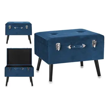 

Large suitcase Gift Decor Blue Velvet (39 x 46 x 59 cm)