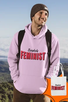 

Angemiel Wear Everybody Should Be Feminist Pink Male Hooded Sweatshirt Bags Kombin