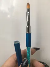 Pluma de pincel para arte de uñas, Diamante de imitación, mango de Metal acrílico, polvo de tallado, Gel líquido para salón de belleza, pinceles con tapa