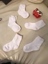 5 Pairs Kids Pure White Sock Baby Boy Girl Solid Breathable Cotton Sport Spring