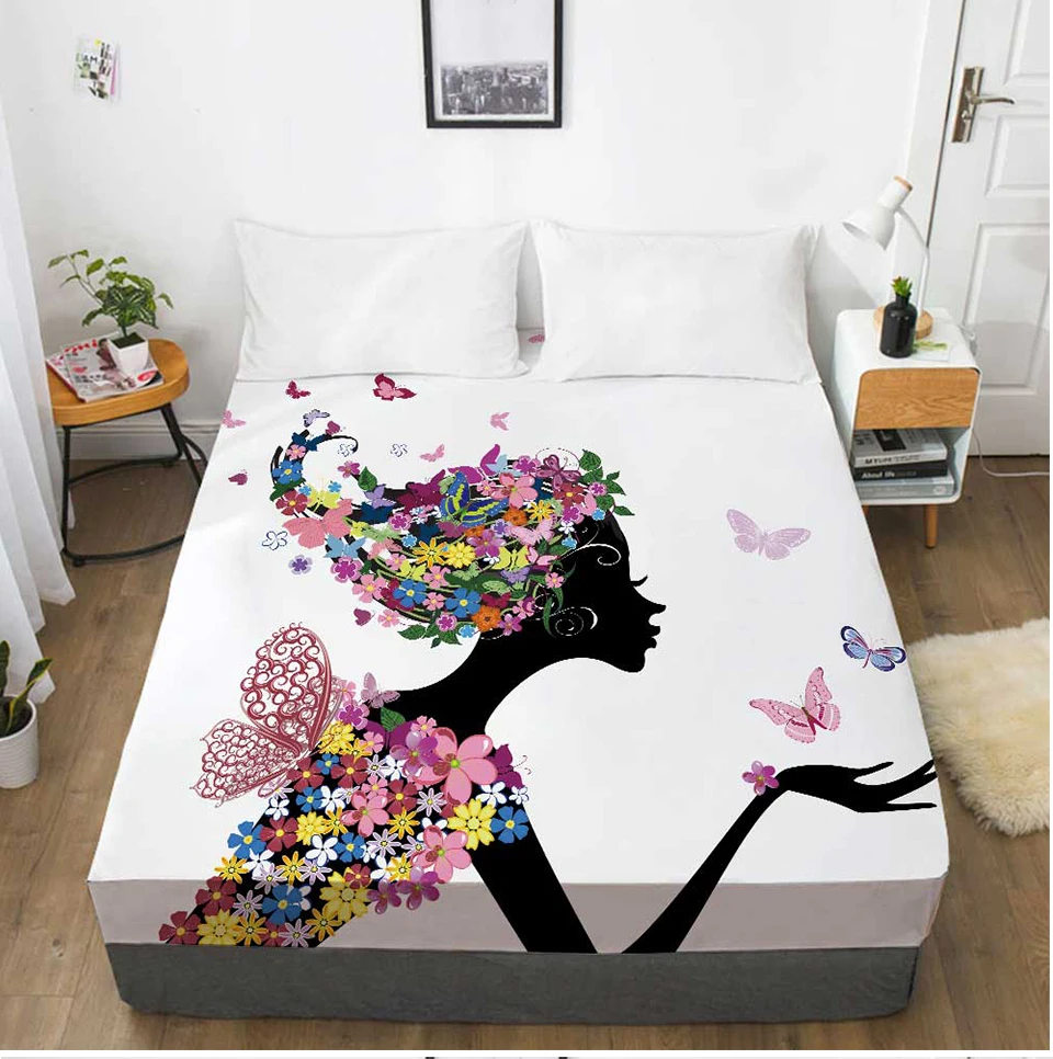 Miracille Гладкий Сказочный покрывало для кровати, домашний декоративный наматрасник для девичьей комнаты, многоразмерное постельное белье