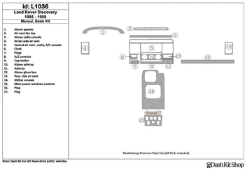 

Interior trim for Land Rover Discovery 1995-1998. Set L1036.