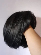 Peluca de Bob corto con flequillo para mujer, cabello brasileño liso sin pegamento, hecha a máquina, pelucas de cabello humano