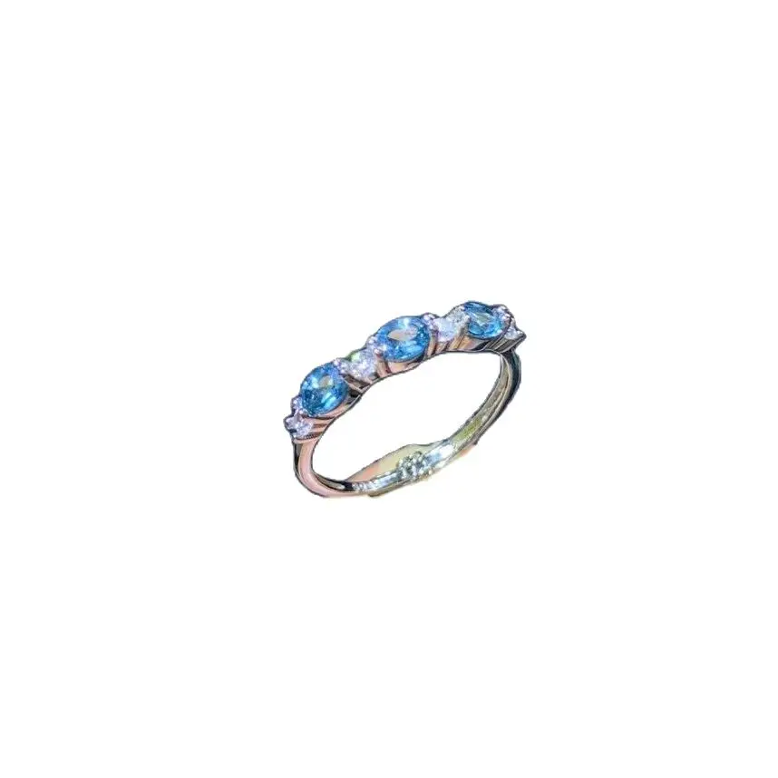 

KJJEAXCMY Boutique Fine Jewelry 925 Sterling Silver Natural Gem Gemstone London Blue Toppa Women's Male Miss Woman Girl Ring