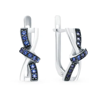 

Silver earrings with cubic zirconia sunlight sample 925