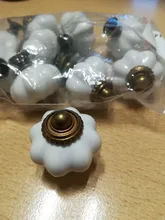 10 Uds. Manija de los muebles Vintage perillas de la puerta del cajón del armario de la cocina manija de la manija de cerámica de la calabaza