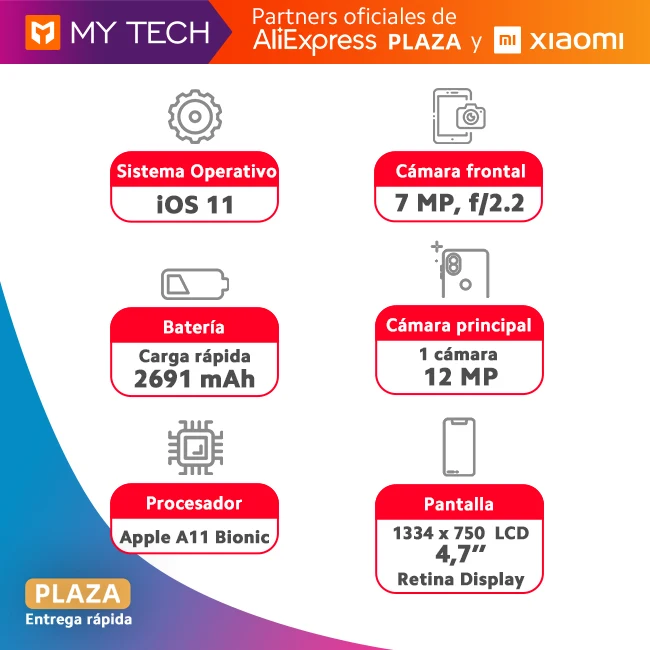 Smartphone Apple Iphone 8, shipping phone phone, ORIGINAL, old 2 warranty, 64GB, free from Spain, Aliexpress Square Smartphone Apple Iphone 8, shipping phone phone, ORIGINAL, old 2 warranty, 64GB, free from Spain, Aliexpress Square