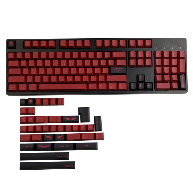 

GMK Infernal Keycap PBT Cherry Profile Keycaps 142 Keys For dz60/RK61/64/gk61/68/75/84/87/96/980/104/108 Mechanical Keyboard