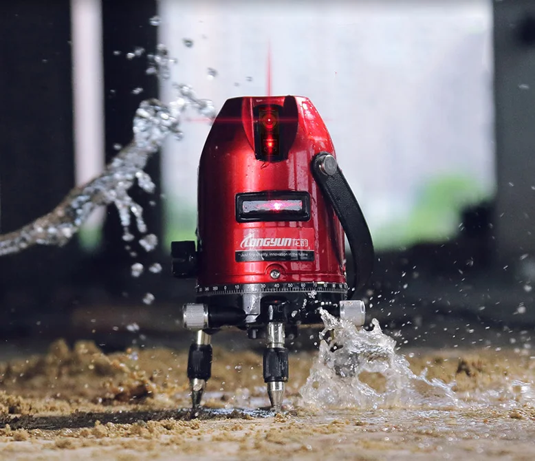 Лазерный уровень 360 LONGYUN PRO DS170-5D+ точка отвеса самовыравнивающийся. Блокировка луча для наклонных прямых. Красный луч