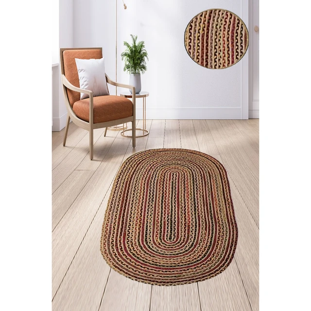 Else Color Çigiler Decorative Oval Hand Knitted Natural Straw Carpet 80*150  cm Vintage Sisal Jute Rug Runner NO403 - AliExpress