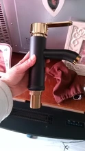 Bathroom Basin Faucets Sink-Tap Mixer Tap-One-Hole Black Golden-Water Cold/hot POIQIHY