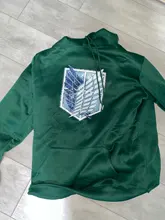 Sudadera con capucha de Anime para mujer, ropa de calle de manga larga con capucha de Attack on Titan, Harajuku, deportiva, verde, Unisex, G1, 2020