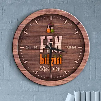 

Personalized Professional Science Teacher Wood Wall Clock