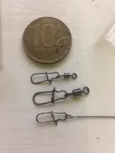 FISHINAPOT-30 unids/lote 2 #-10 #, Conector de acero inoxidable, cebo giratorio para pesca, anzuelo giratorio de bloqueo rápido