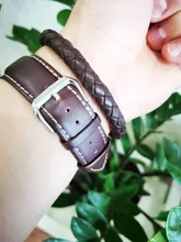 REMZEIM-Correa de reloj de cuero genuino para hombre y mujer, banda de reloj de 18mm, 20mm, 22mm y 24mm, accesorios de reloj, Correa marrón y negra