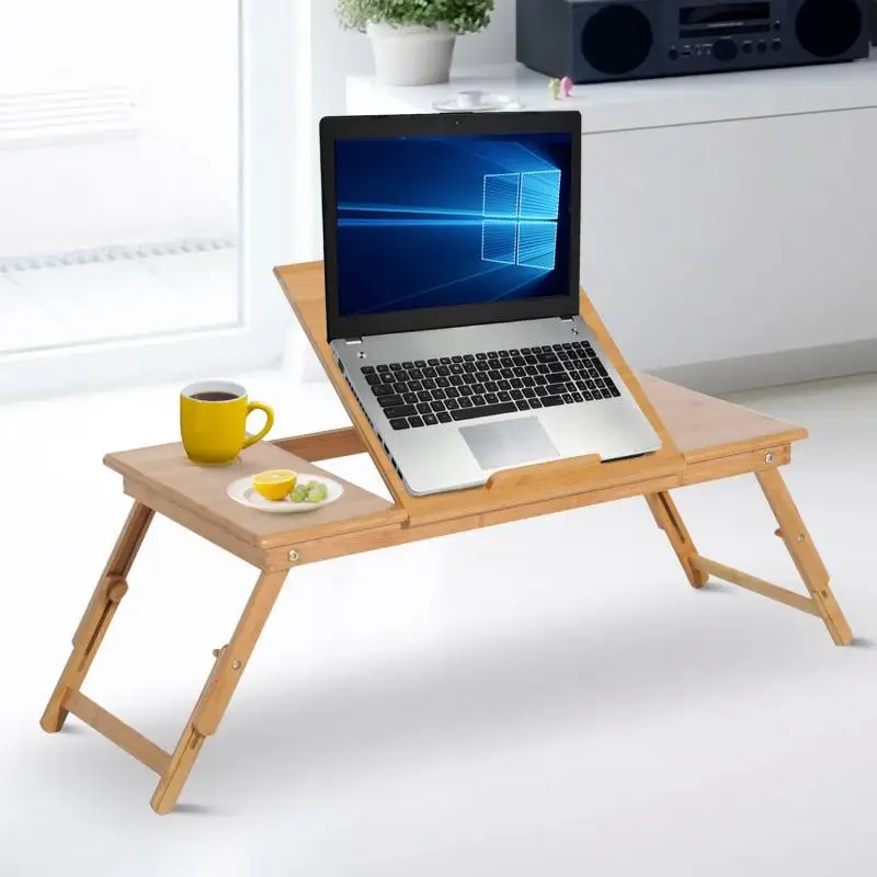 #^Special Price HomCom®Laptop Table Bamboo Folding Adjustable Height 1 Drawer 72x35x22-30cm #^Special Price HomCom®Laptop Table Bamboo Folding Adjustable Height 1 Drawer 72x35x22-30cm