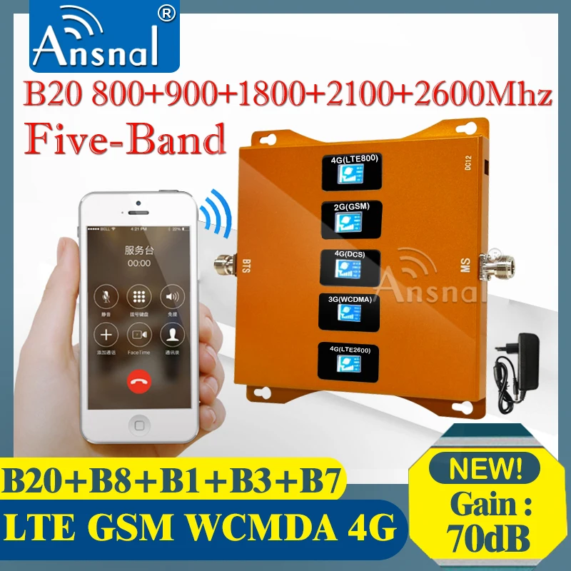 Five-Band Cellular Amplifier B20 800 900 1800 2100